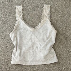American Eagle Outfitters Lace Trim Camisole - Cream